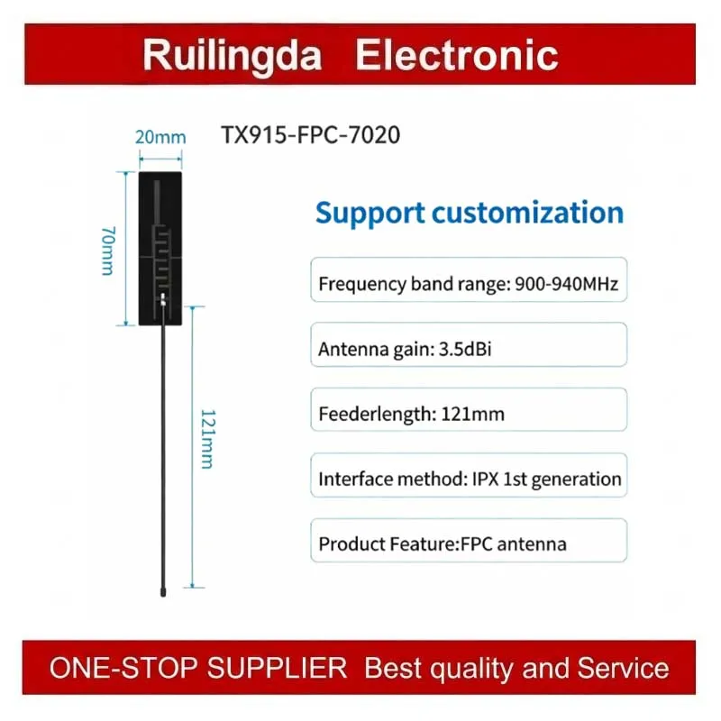 High Gain External WiFi Lora Wireless Module Antenna Stick TX433JKSIPX20 TX915FPC7020 TX915JKSIPX20 for Network Equipment