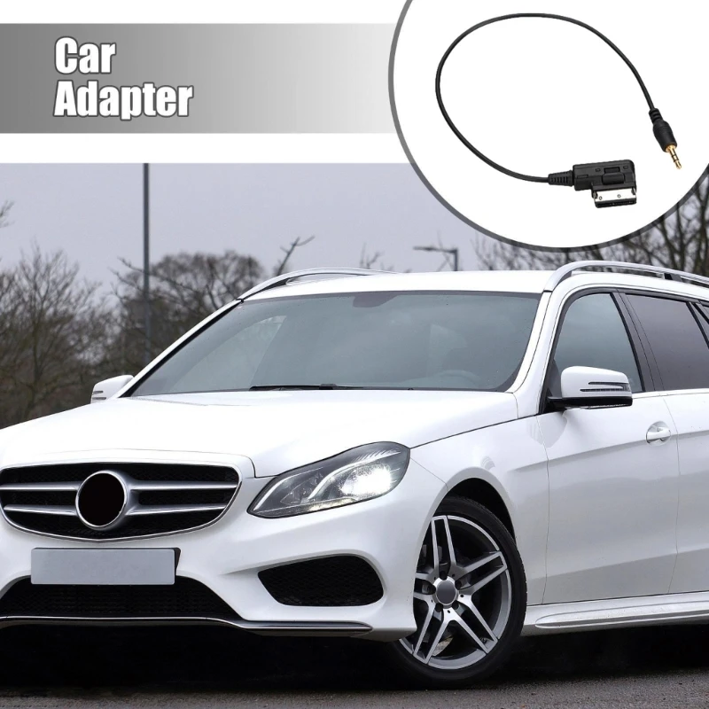 

QM Adjustable 3.5mm Vehicle Sound System Auxiliary Cable Suitable For AMI Port 1 Meter Length Wire Enhanced Sound Quality