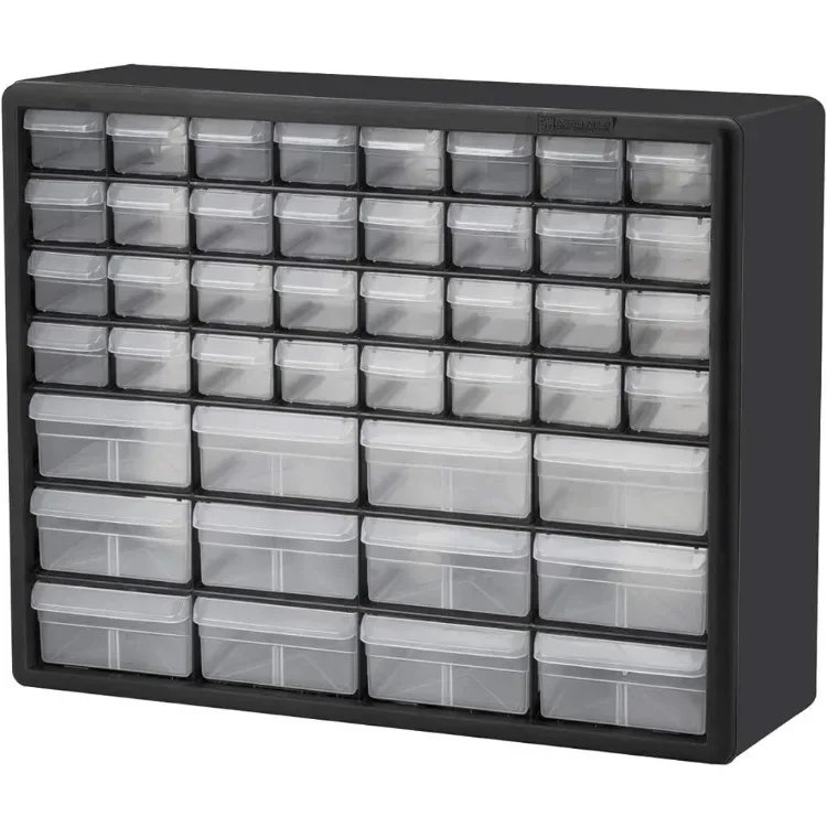 44 Drawer Plastic Parts Storage Hardware and Craft Cabinet, 20-Inch W x 6.37-Inch D x 15.81-Inch H, Black