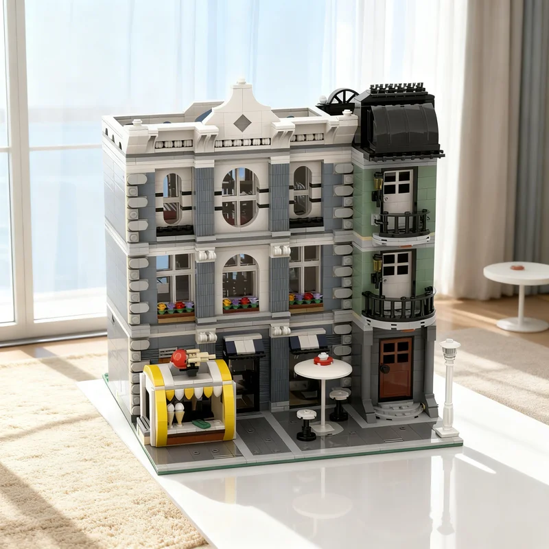 

2570pcs MOC Gym Ice Cream Stand Assembly Modular Streetscape Model Building blocks Architecture toy Christmas gifts Brick Kids