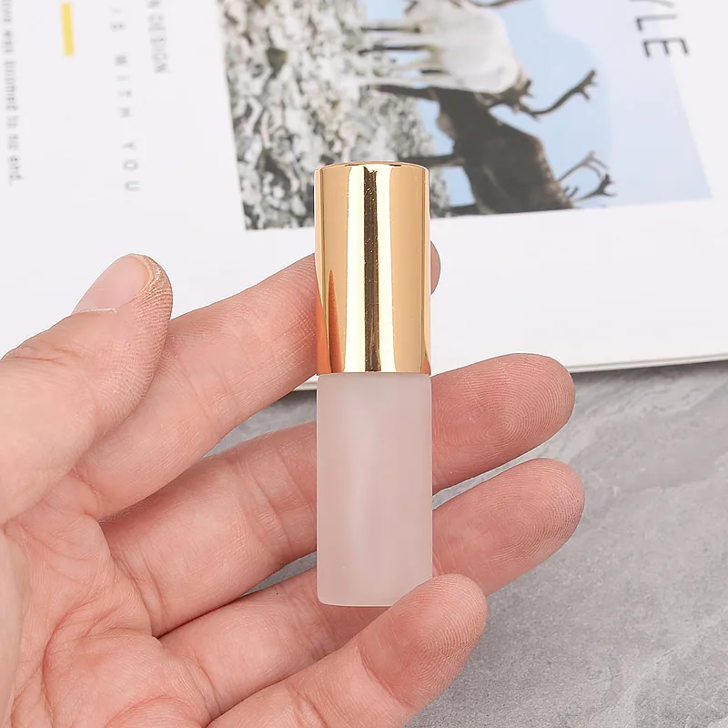 5ml Portable Mini Glass Refillable Perfume Bottle Clear Frosted Spray Empty Cosmetic Containers Atomizer Sample Vials For Travel