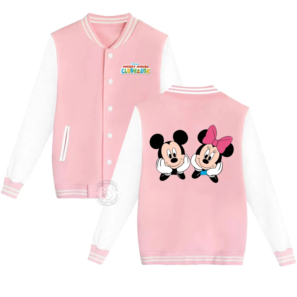 Kids Disney Mickey Minnie Printed Fall/Winter Student Baseball Uniforms Boys and Girls Padded warm Comfort jacket jackets