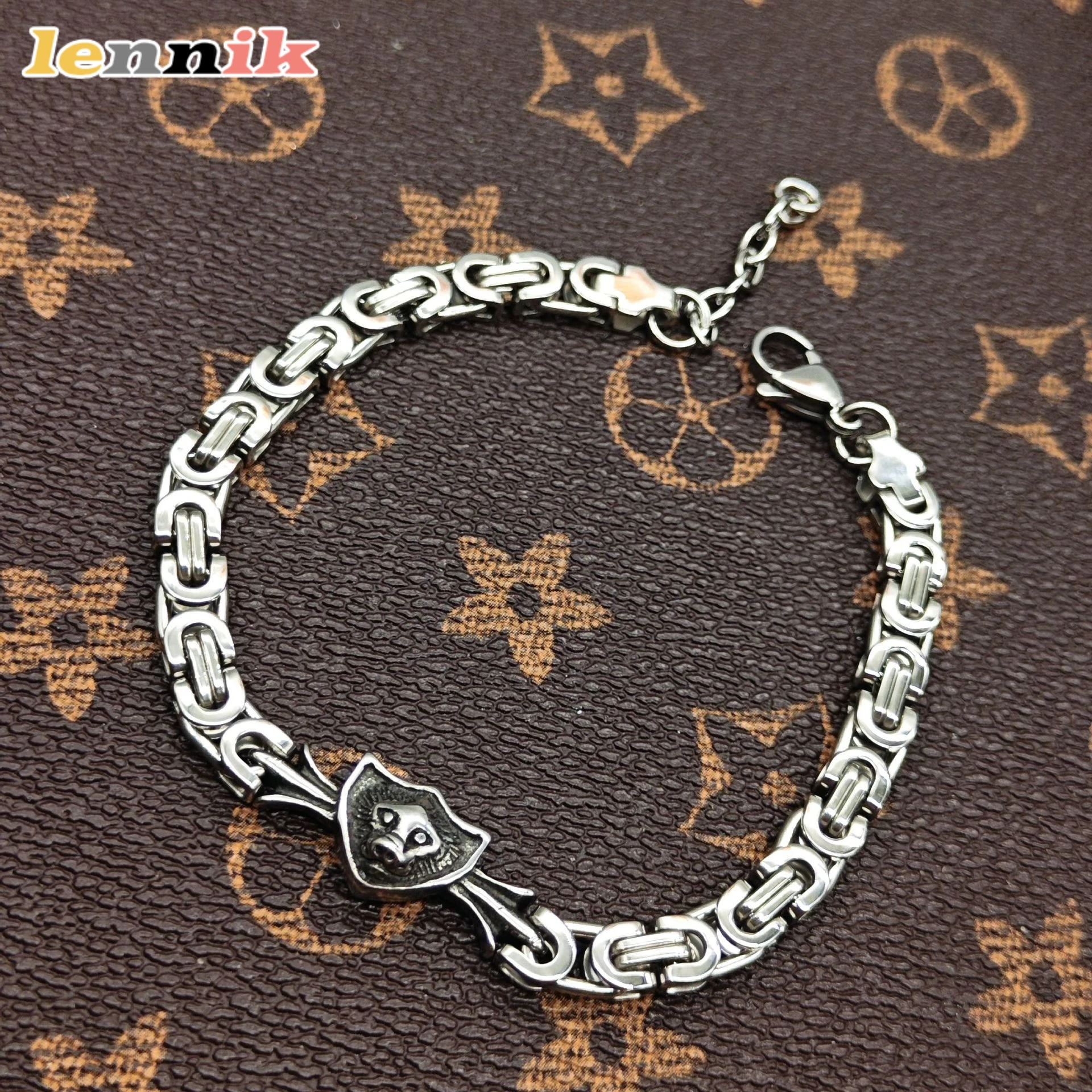 LENNIK Edelstahlarmband für Herren, farbecht, minimalistisch und Retro, Hip-Hop-Vibe, vielseitiges trendiges Accessoire, stilvoller Schmuck