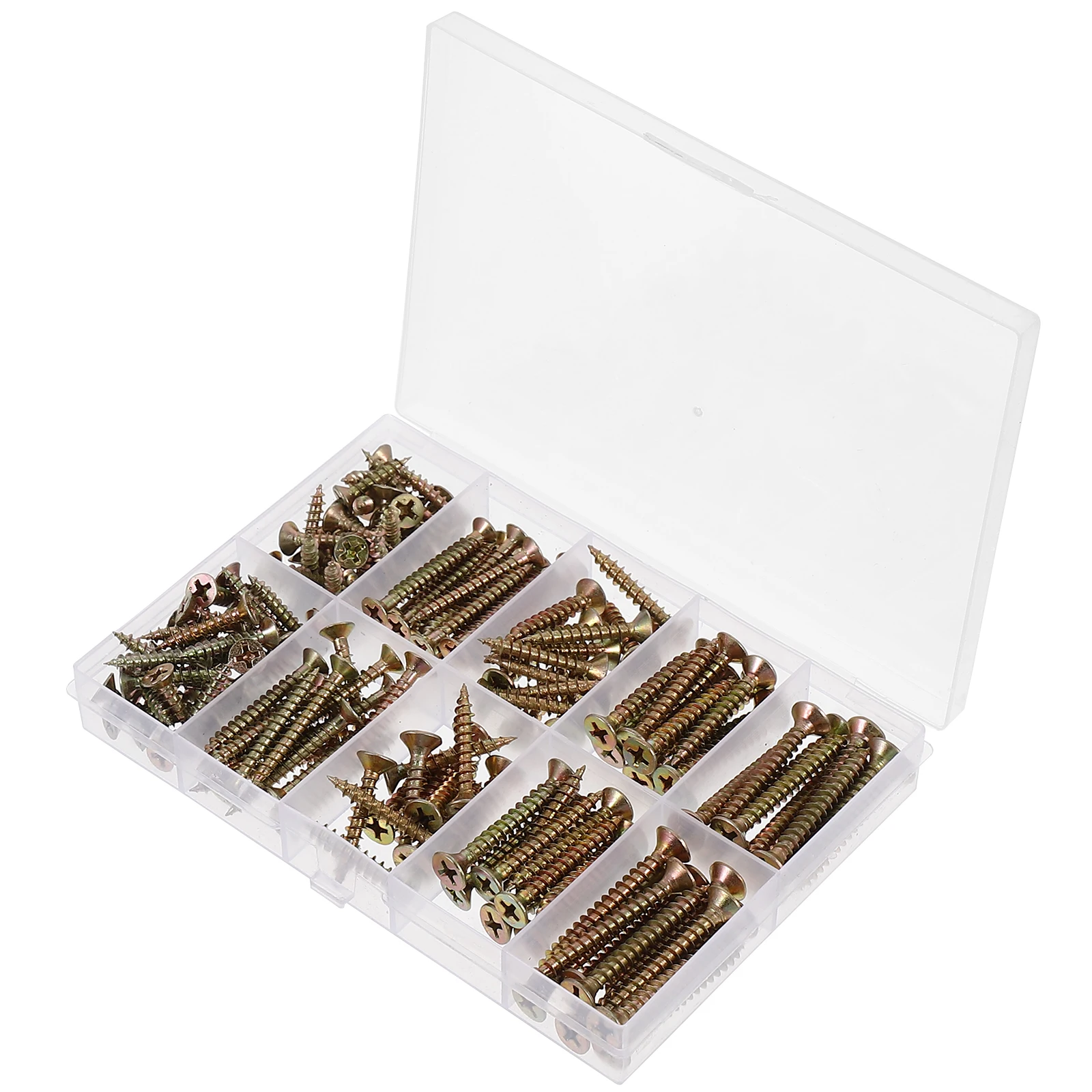 

165pcs Self-Tapping Wood Screws M3.5 M4 Cross Recessed Set Screws For Furniture Door Stair Post Guardrail Repair Fastening