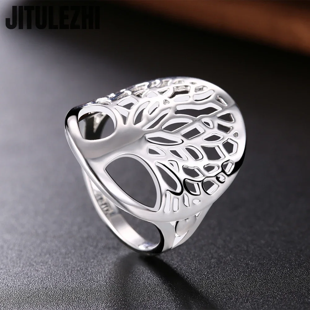 925 Sterling Silver Ring Hollow Tree Rings For Women Men Elegant Fine Party Christmas Gifts Wedding Fine Jewelry New Charms