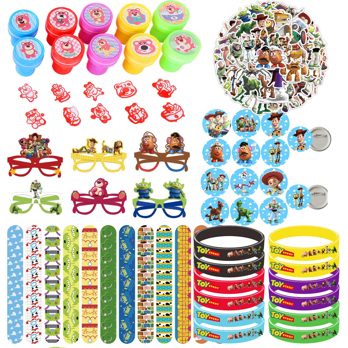 Toy Story Birthday Party Favors Supplies Wedding favors Souvenir Stamps Slap Bracelets Stickers Gifts Bag Goodie Bag Fillers