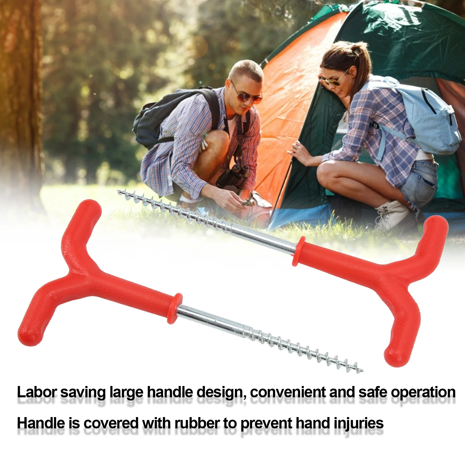 Ice Fishing Screw Rod Stand Y Shape Screw Threads Ground Anchor Holder Rest Rack Pole Pegs Outdoor Tent Stakes Rod Stand