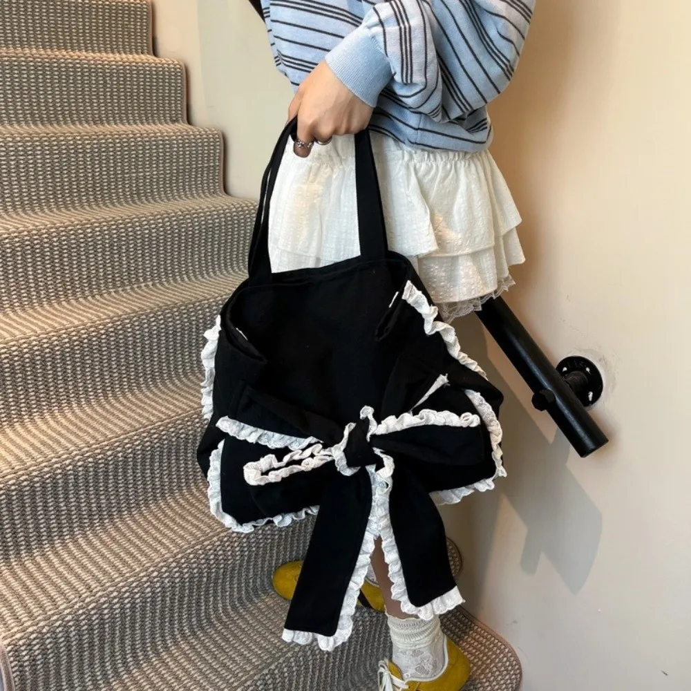 

Fashion Korean Bows Armpit Bag Versatile Stylish Bow Tote Bag Lace Sweet Women's Handbags Ladies