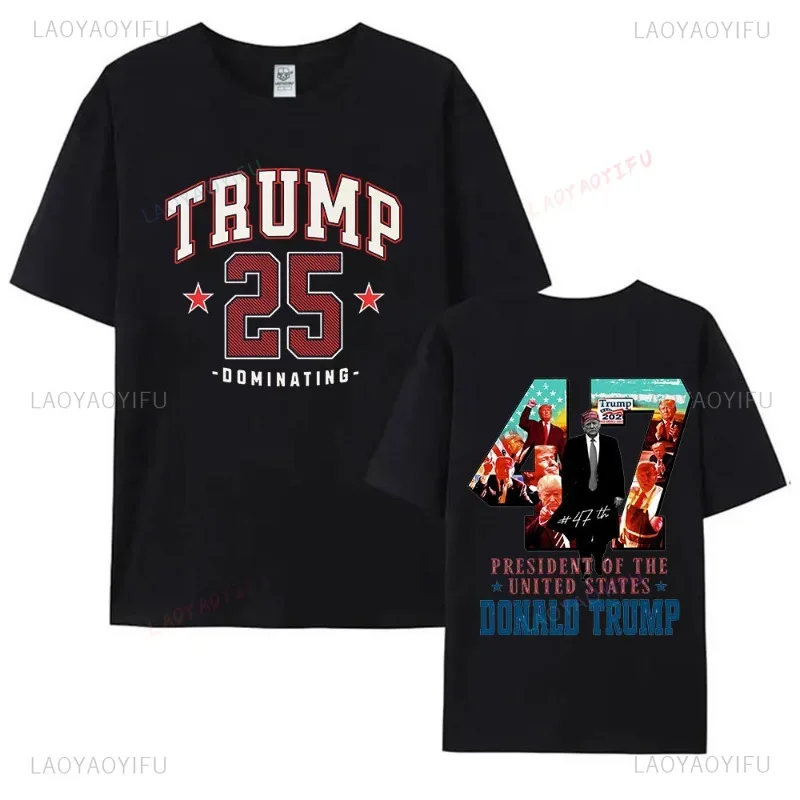 2025 Trump Tshirt for Man Trump Assume Office Printing T-Shirt Fashion Cotton O-Neck Streetwear Casual Mens Short-sleev Tee Tops