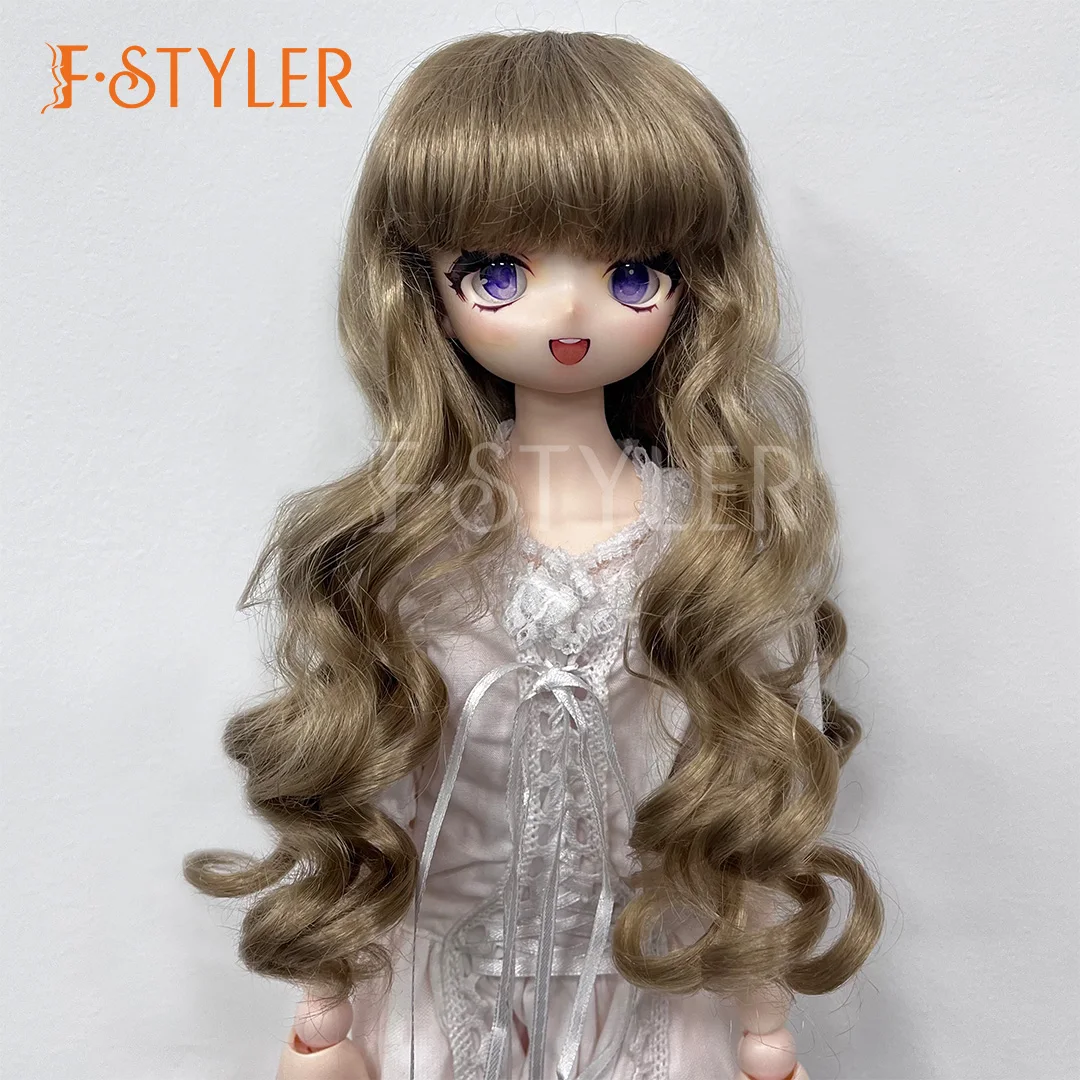 

FStyler Sythetic Mohair Doll Wig with Bangs for BJD Long Curly Fluffy Hair Customized 1/3 Dolls Wigs Toys Makeup Accessories