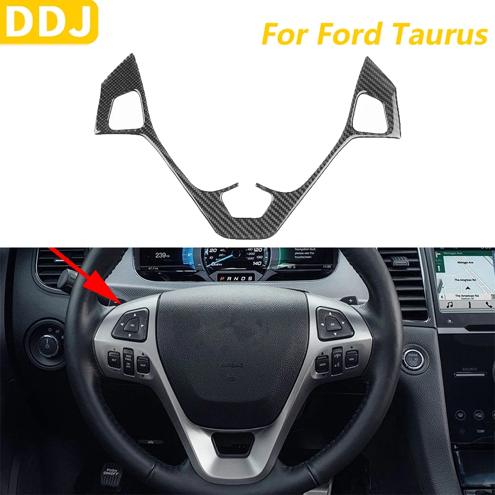 

For Ford Taurus 2013-2019 Carbon Fiber Steering Wheel Button Chin Panel Trim Cover Car Accessories Interior Decoration Sticker