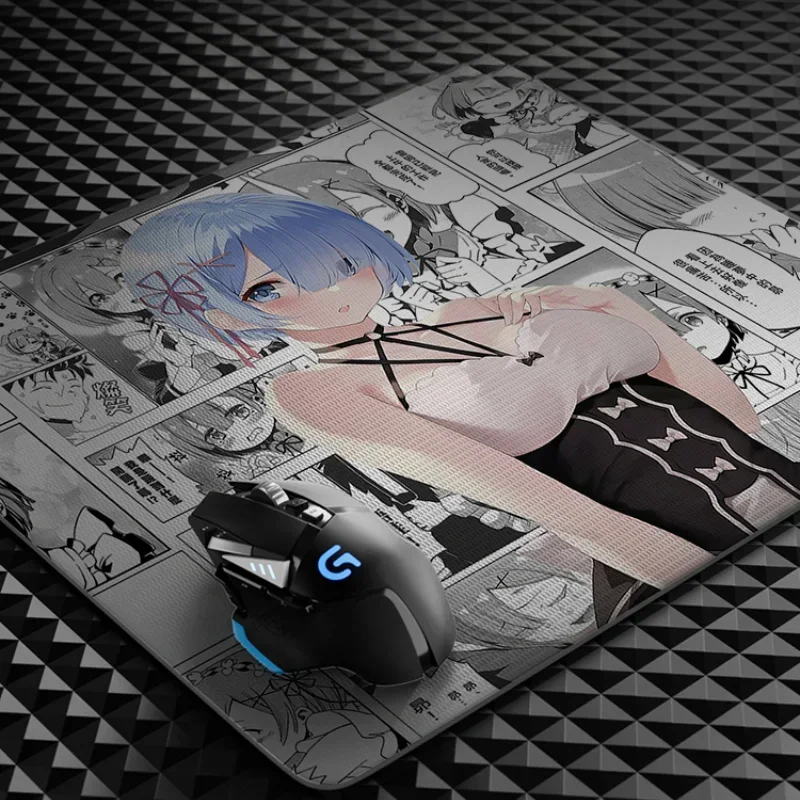 ATOM Anime Pattern Photovoltaic Glass Mouse Pad Upgraded Tempered Material Smooth Experience FPS Gaming Desk Pad PC Accessories