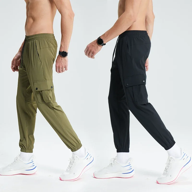 Men Gym Jogging Bodybuilding Trousers Golf Athletic Casual Multi Pockets Outdoor Go Hiking Sweatpants Running Sports Pants
