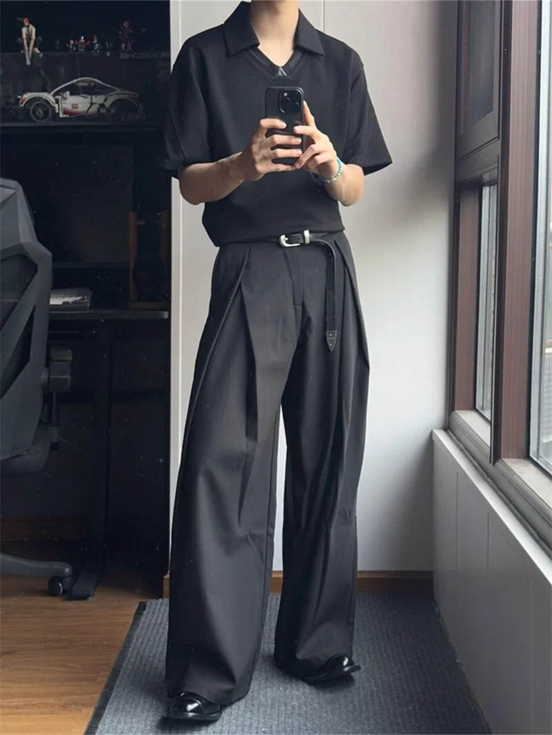 

Мужские брюки Cleanfit American Folded Commuter 2026: Новые черные, свободного кроя, молодежные, популярные, из полиэстера, зимние