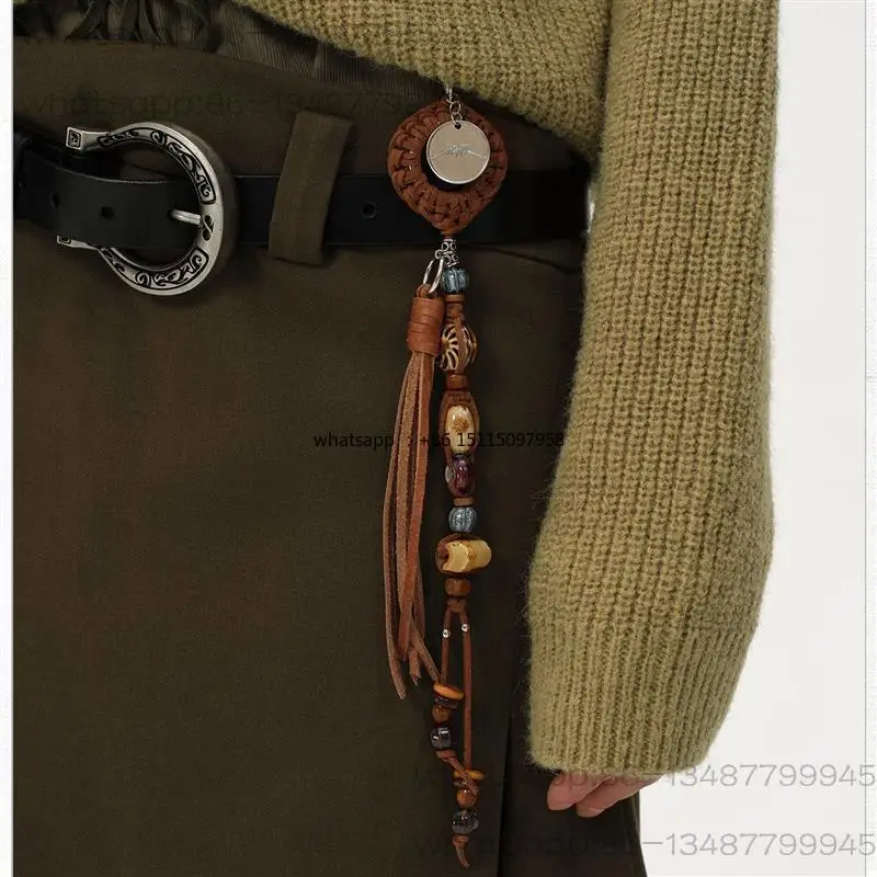 Combination bead chain tape measure pendant, trouser chain pendant.