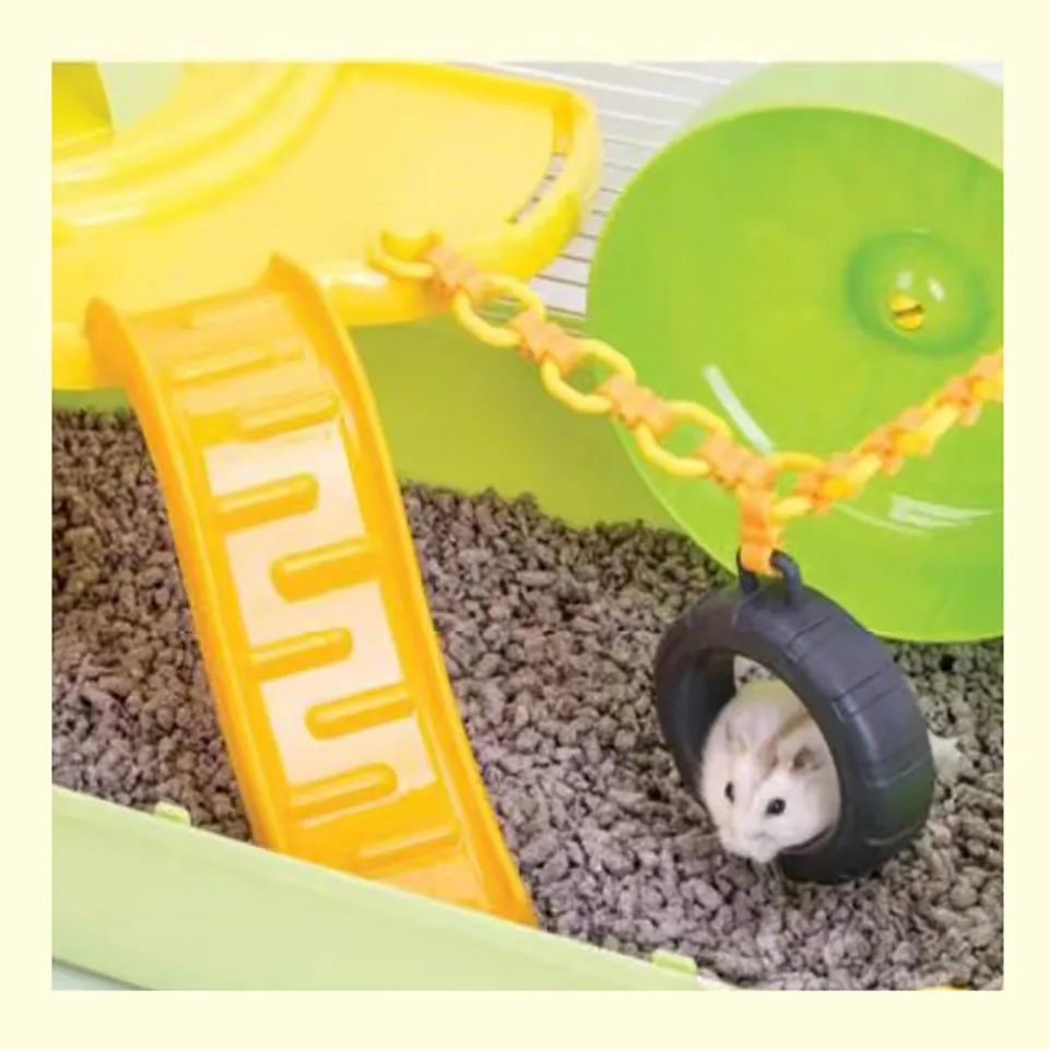 Hamster Tire Swing Bear Mouse Toy Happy Hour Flywheel Syrian Swing Toy