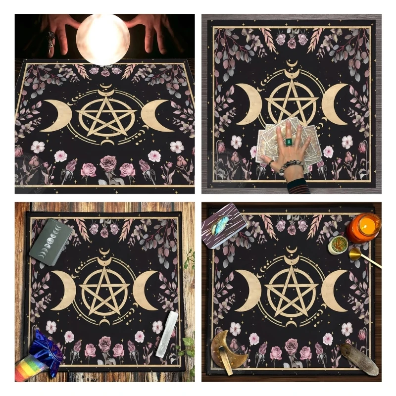 Tarots de astrología, mantel para mesa de Altar, tapete para juego de mesa metafísico, mantel de adivinación de péndulo, para de