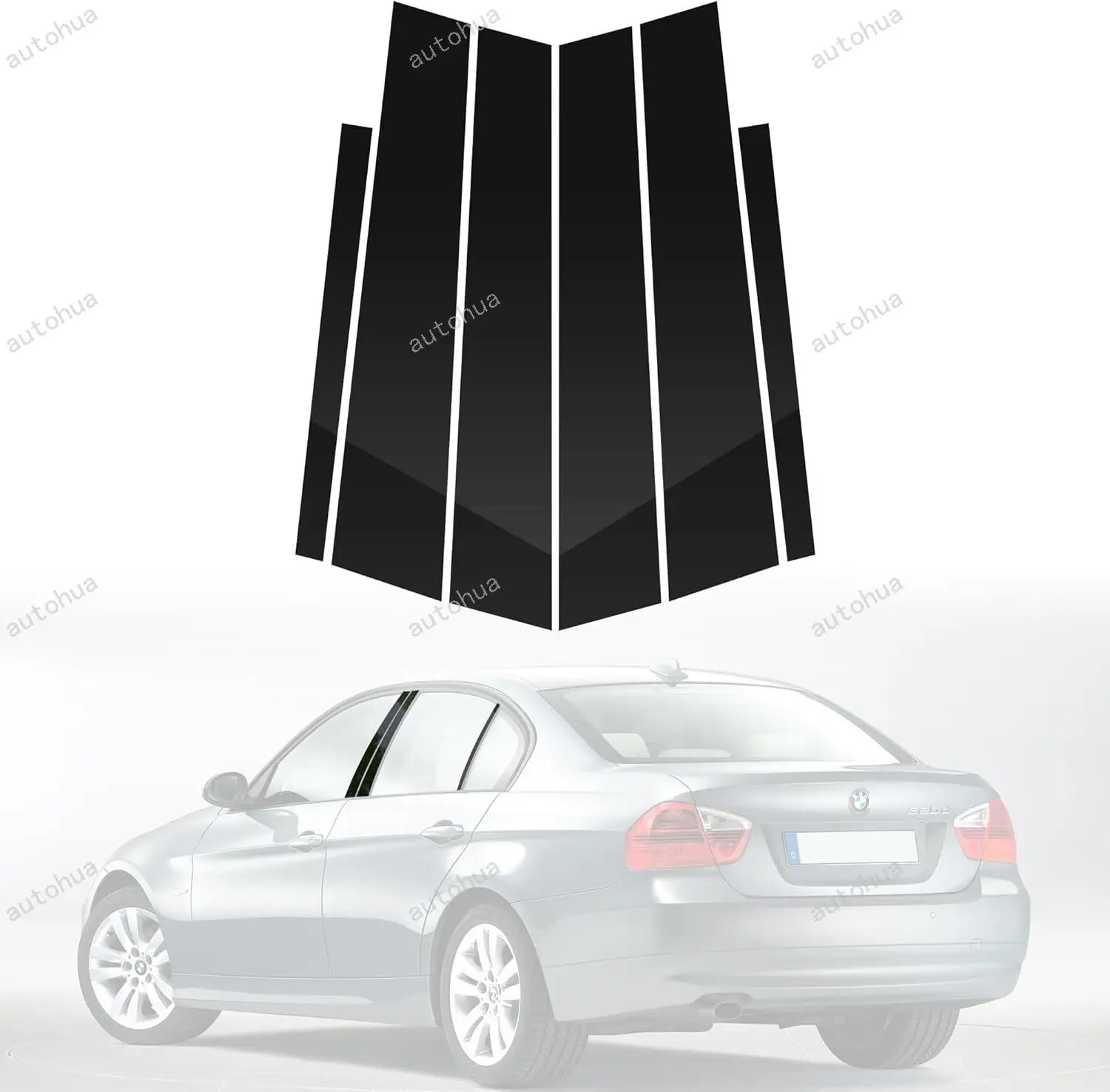 

Door Pillar Post Trim for BMW E90 2005-2012 Side Door Pillar Anti Scratch Glossy PC Stickers Cover Moldings 6-pcs