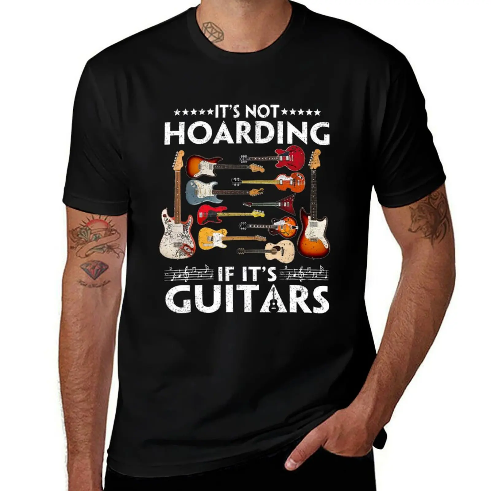 

It's Not Hoarding If It's Guitars, забавная футболка для гитариста, Рождество 2021, баскетбольные футболки с рисунком, милые топы, забавные футболки для мужчин