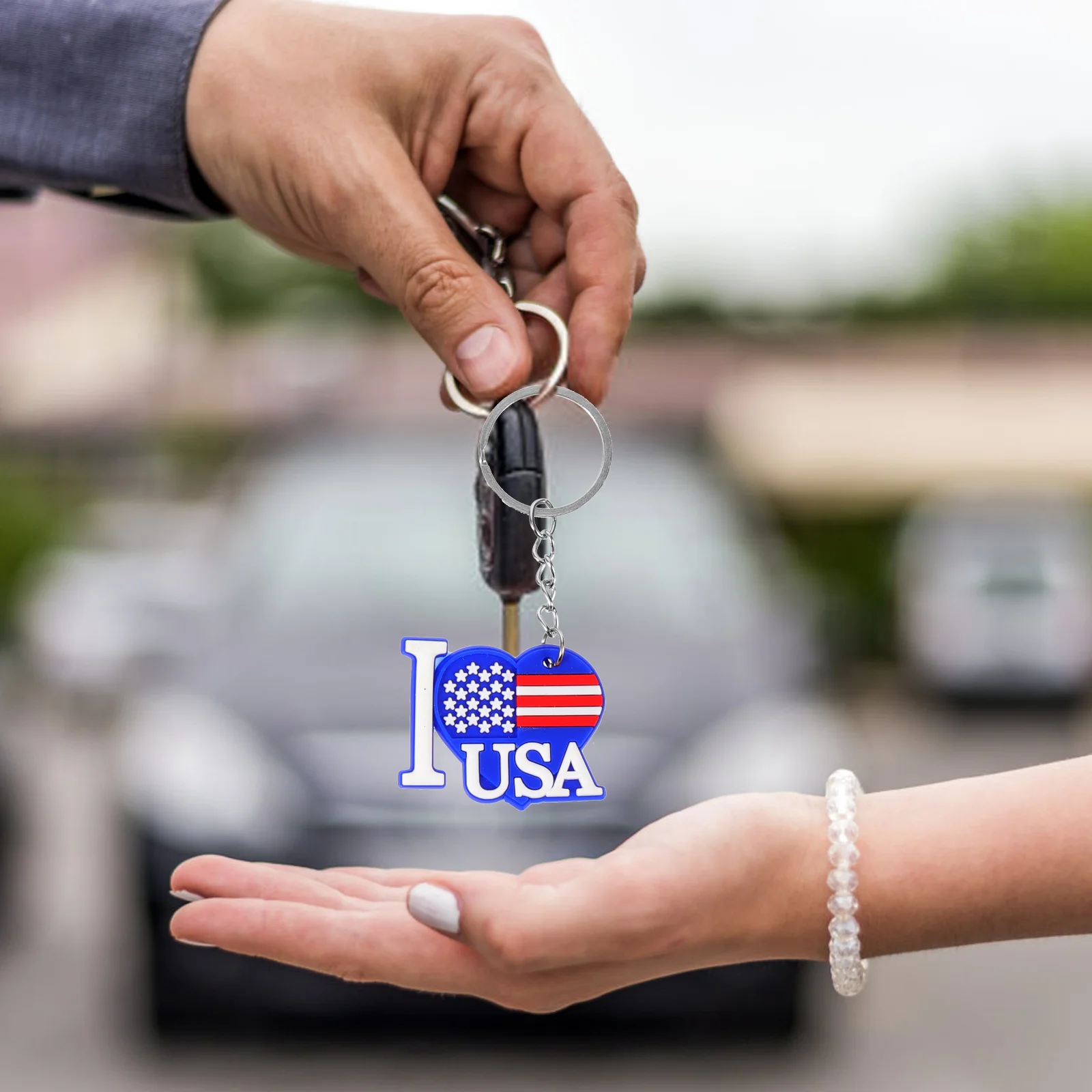 

12pcs American Flag Key Chains Patriotic Party Favors Backpack Hanging Ornaments american flag keychain