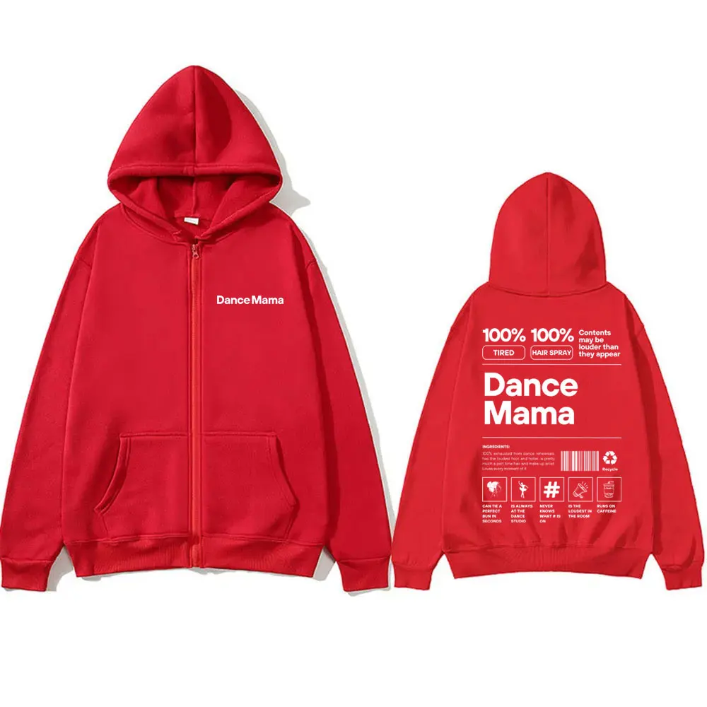 Dance Mama Dance Competition Dance Teacher Graphic Zipper Hoodie Men Women Funny Fitness Gym Workout Bodybuilding Zip Up Jacket view 4