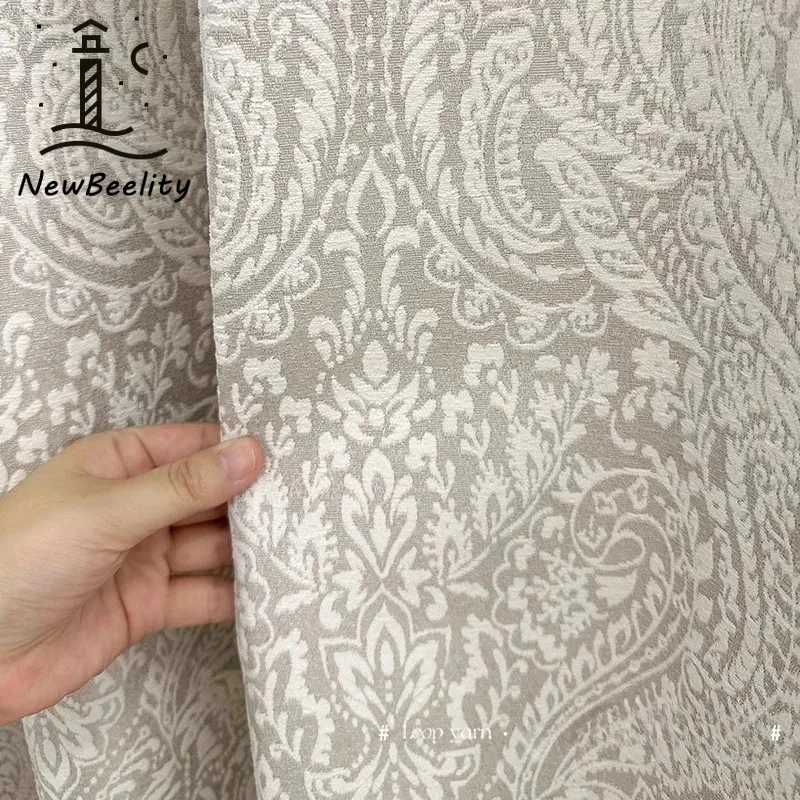 

French High-end Jacquard Mid-author Chenille American Retro Blackout Window Curtains for Living Room Bedroom Dining Custom Size