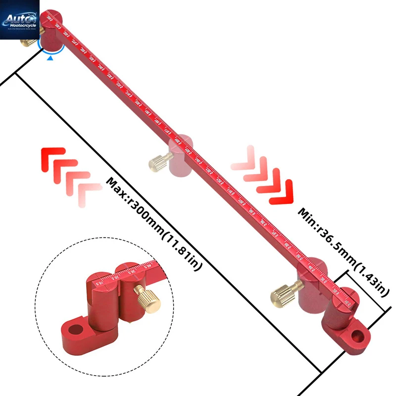 

300mm Adjustable Drawing Circle Ruler,Aluminum Compass Scribe Center Finder,Woodworking Fixed-Point Circle Line Marking Gauge