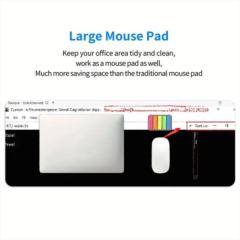 لوحة ماوس ألعاب كبيرة، 31.5 بوصة × 11.8 بوصة، سطح أملس، قاعدة مضادة للانزلاق، مثالية لإعداد المكتب والألعاب