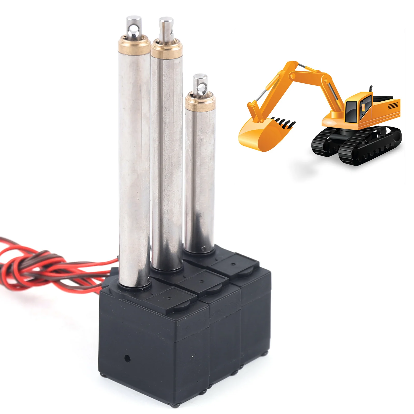 تركيبات المسمار التحديثية للحفارة، قضيب محرك 3 قطع، ينطبق على Huina 1592، ترقية أجزاء حفارة مؤازرة لقيادة الذراع المعدنية قضيب محرك #3