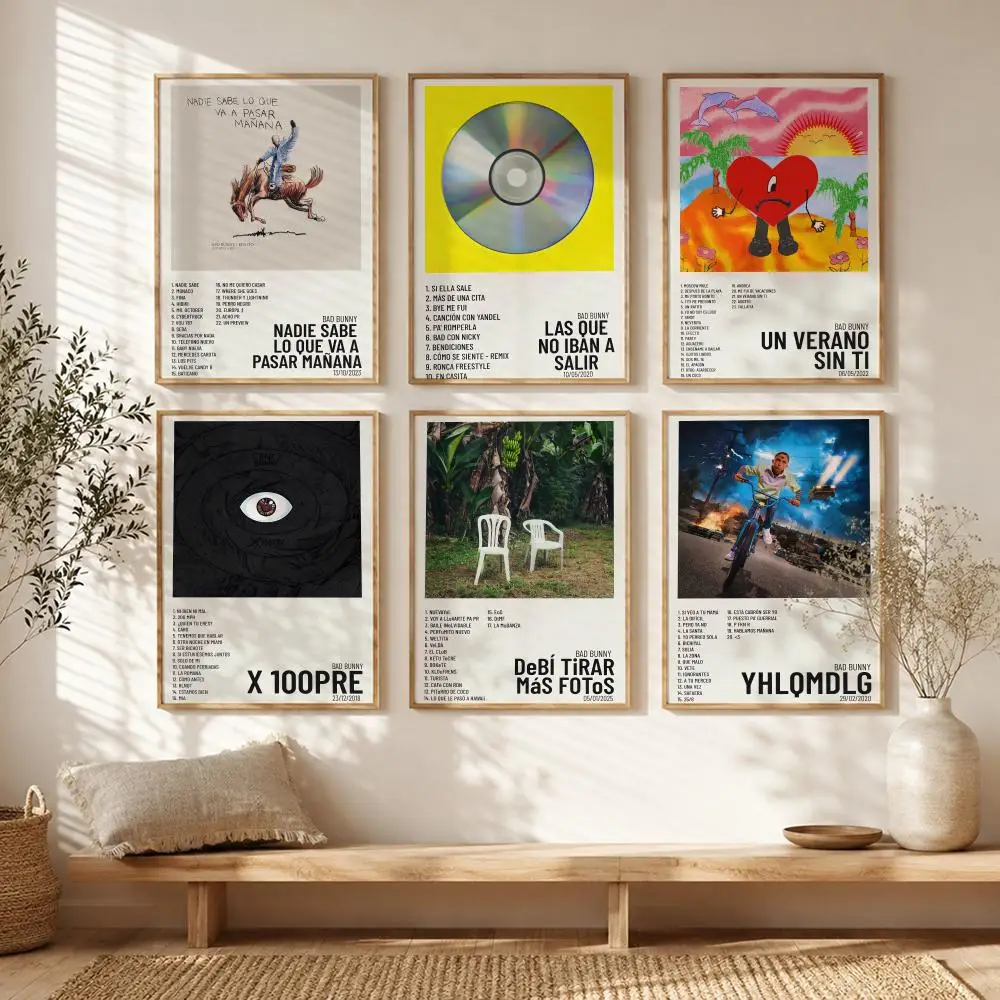 Global Reggaeton Artist B-Bad Bunny Poster All-match HD Waterproof Self-Adhesive Wall Art Sticker For Home Bedroom