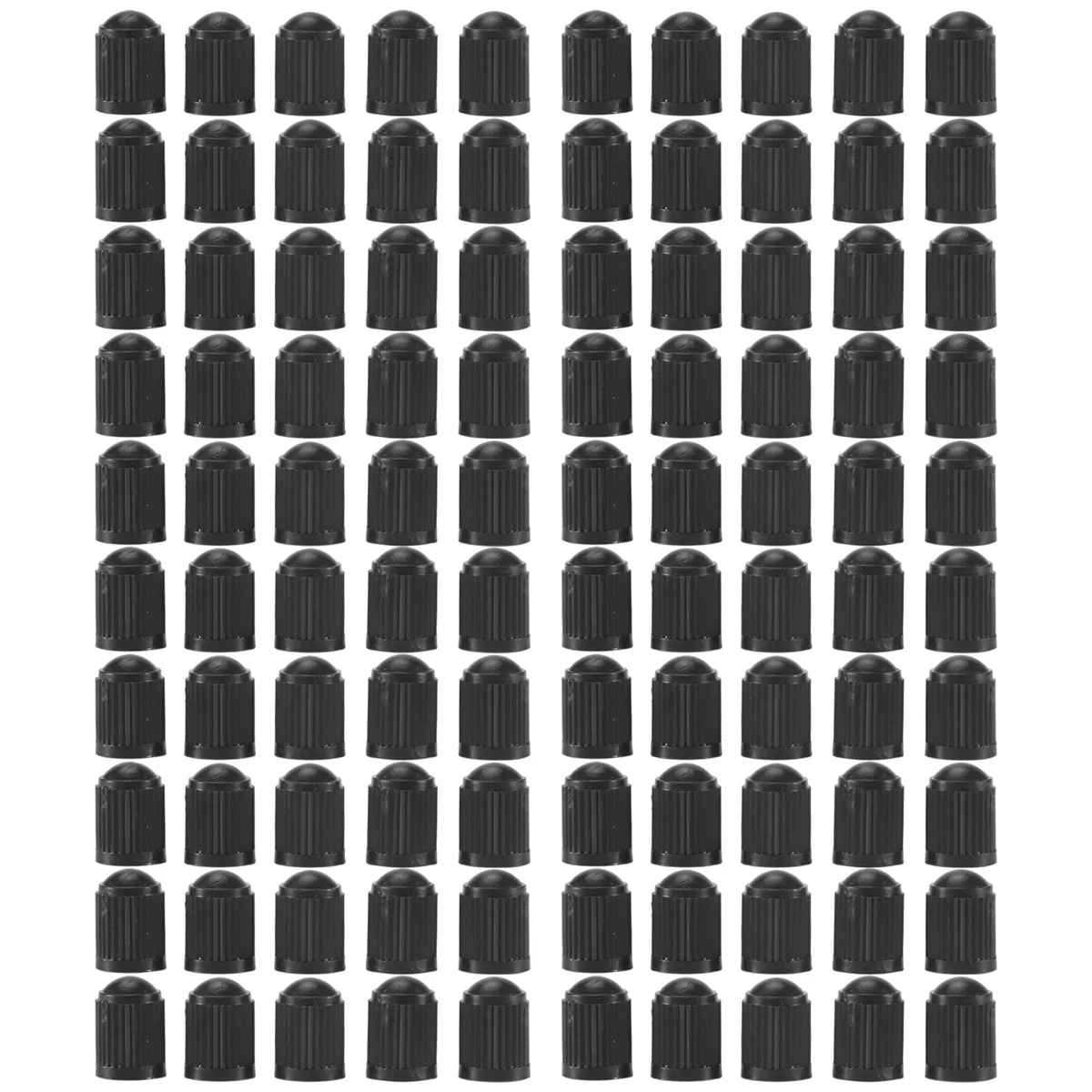 オートバイおよびトラック用の交換用バルブキャップ,プラスチック,黒色,100ユニット