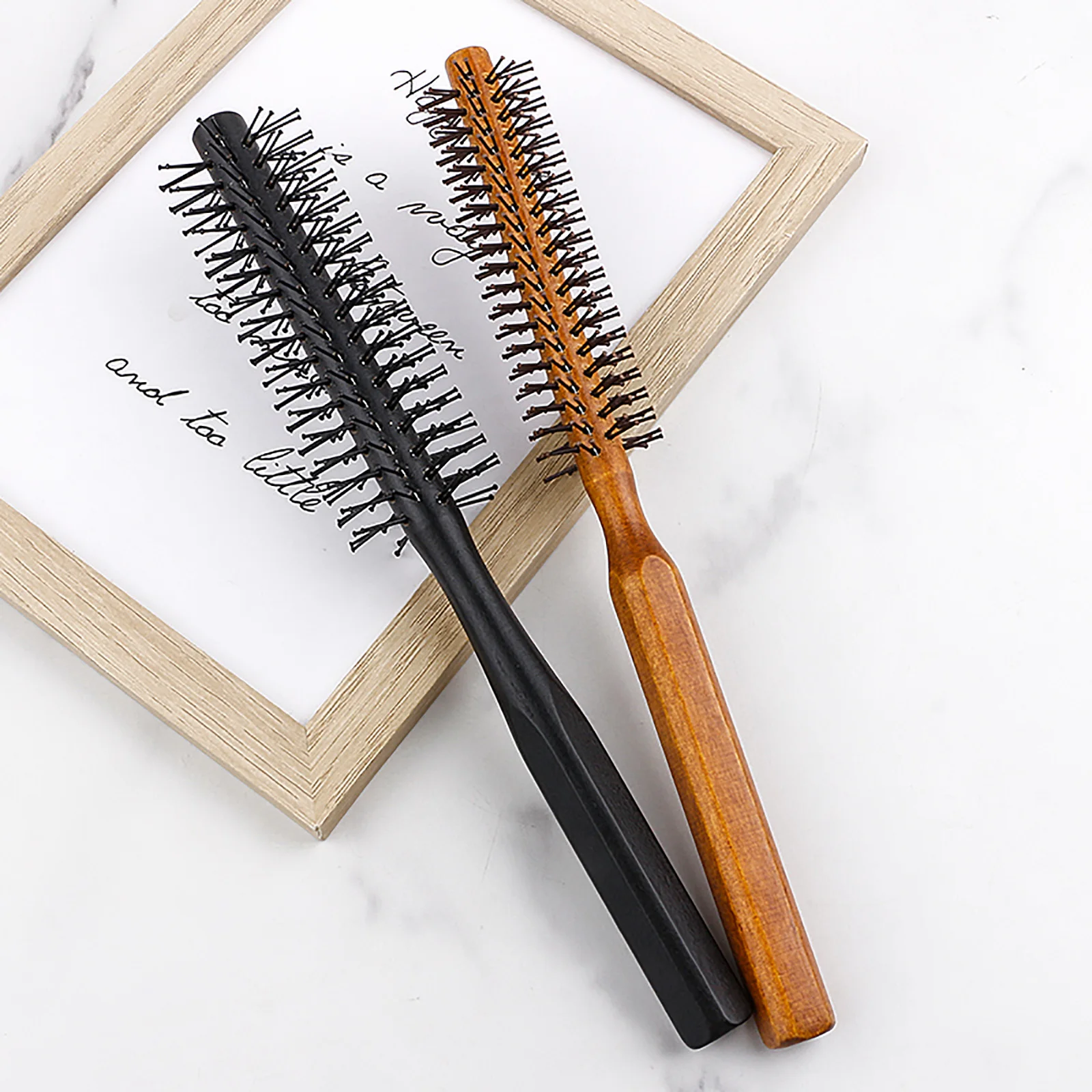 3-teiliges Pro-Haarbürsten-Set mit Holzgriff, Bistle-Toupiertoupet-Kamm, Lockenbürste, Mini-Twist-Rundbürsten für Volumen-Styling an den Haarwurzeln – Detail 17