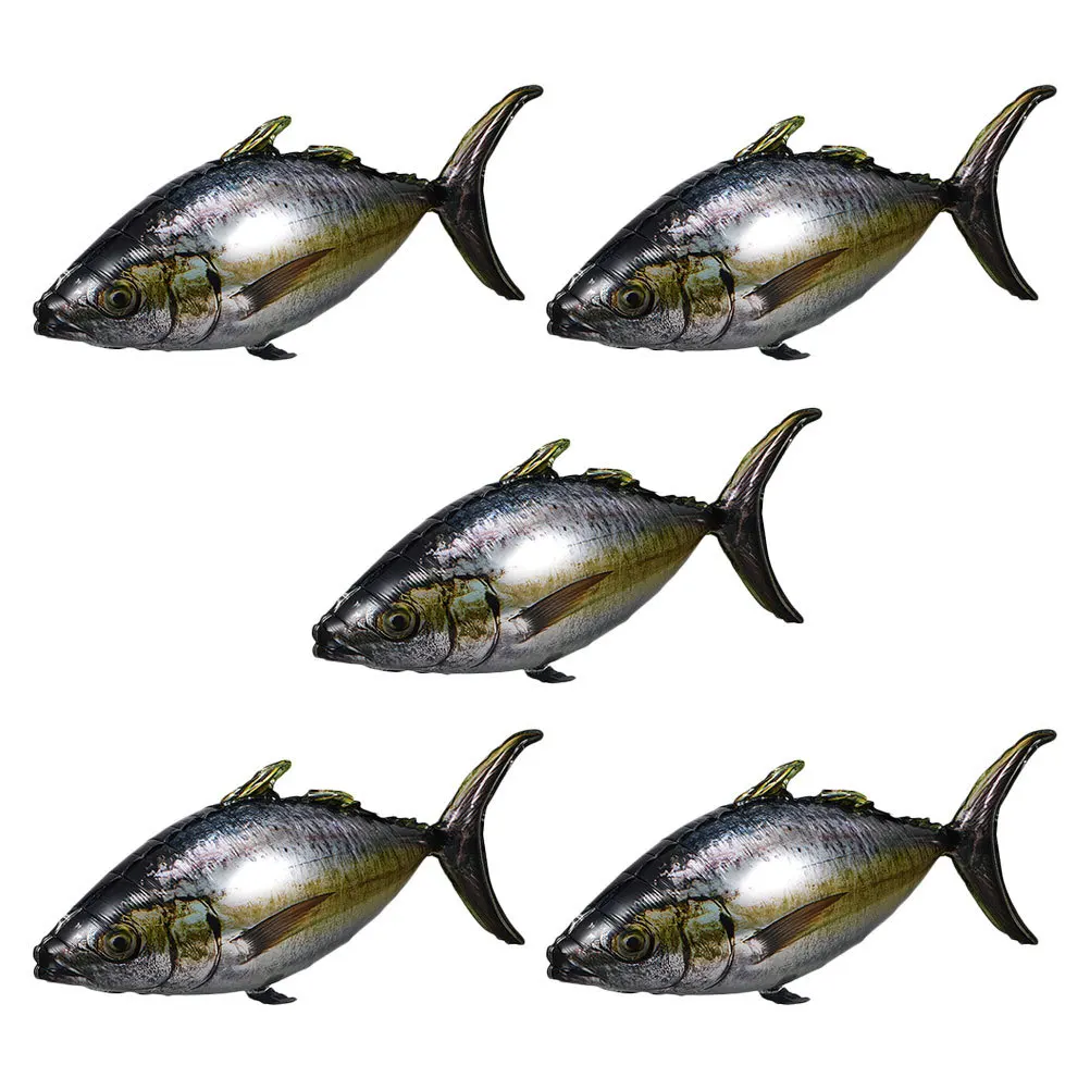 5 قطعة بالونات التونة واقعية نفخ الألومنيوم فيلم المحيط الحيوان زينة الحفلات لصيد الأسماك الاحتفال بعيد ميلاد موضوع البحر