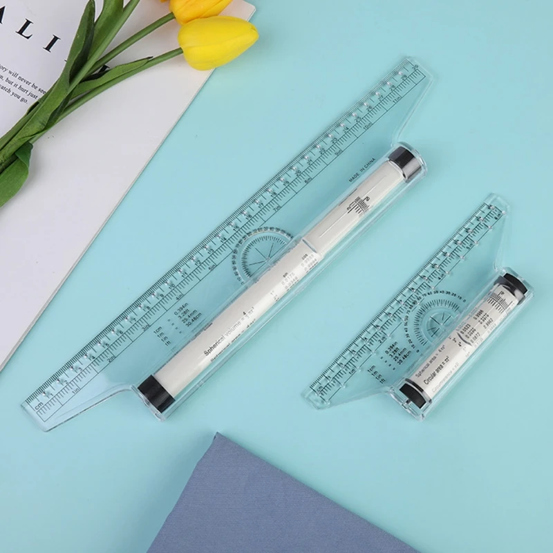 Plastic Measuring Rolling Ruler Drawing Roller Ruler Parallel Ruler Multifunctional Drawing Design Ruler for Drafting H8WD