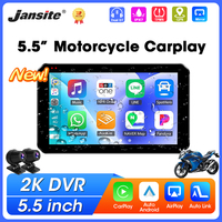 5.5 inch Carplay For Motorcycle 2K HD DVR GPS Navigation Wireless Carplay Android Auto IPX7 Waterproof Bluetooth Dual Lens