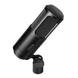 Fifine XLR ไมโครโฟนแบบไดนามิก, ไมโครโฟนพ็อดคาสท์เสียงที่มีรูปแบบ cardioid, ไมค์โลหะสำหรับการสตรีมมิ่ง/พากย์/บันทึกวิดีโอ, K669D