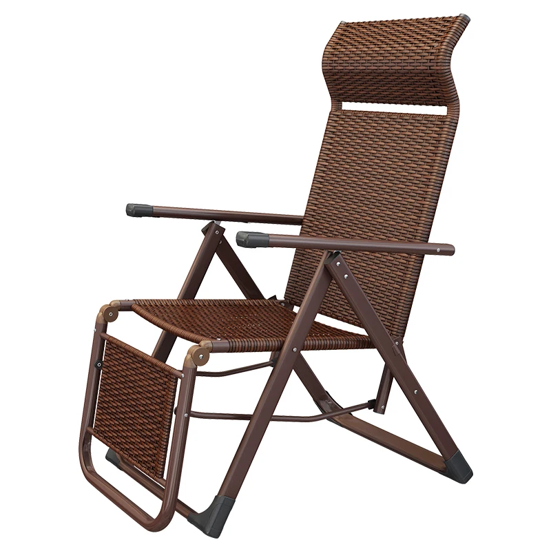 Balcony Rattan Camping Chair Folding Tanning Pool Modern Relax Terrace Lounge Chair Swimming Park Floor Silla De Playa Furniture