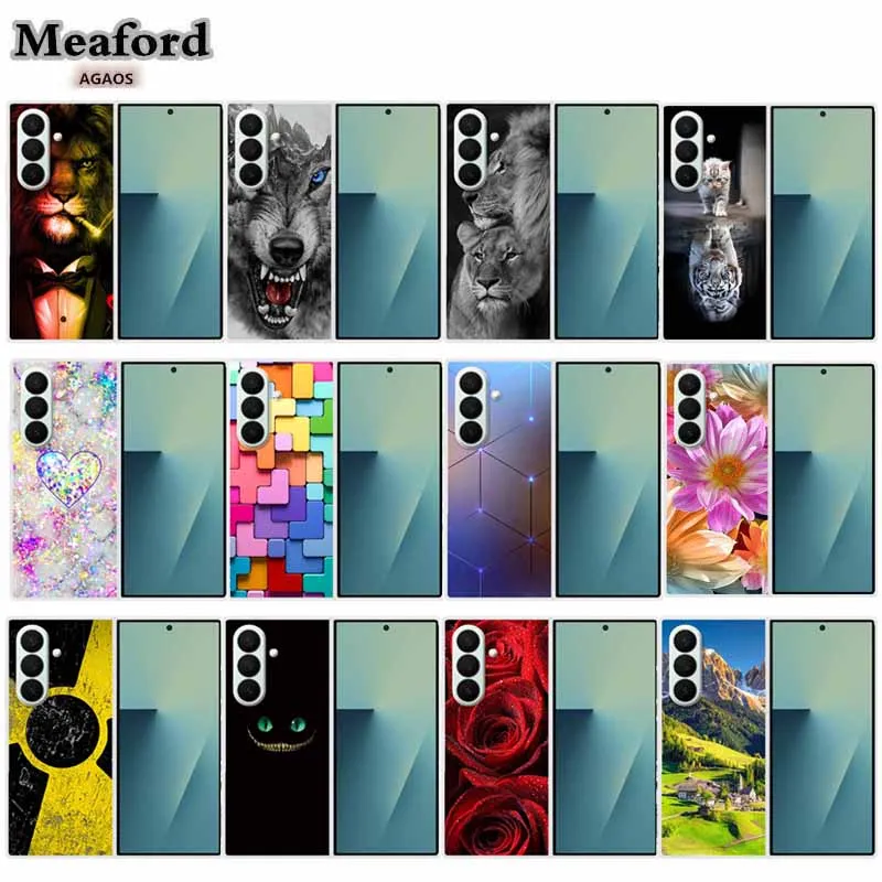 Cartoon Anime Phone Case For Samsung Galaxy Z Fold8 Fold 8 Etui Coque Hard Plastic Cover Clear Transparent Shockproof Shield