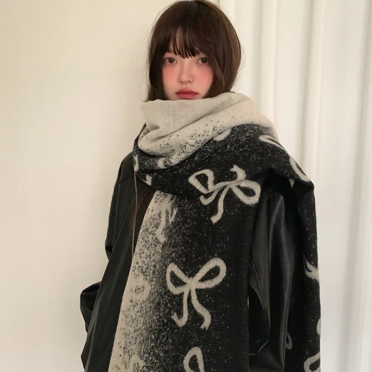 

Женский толстый вязаный шарф в корейском стиле с элитным теплом и защитой шеи на осень и зиму 2025 г.