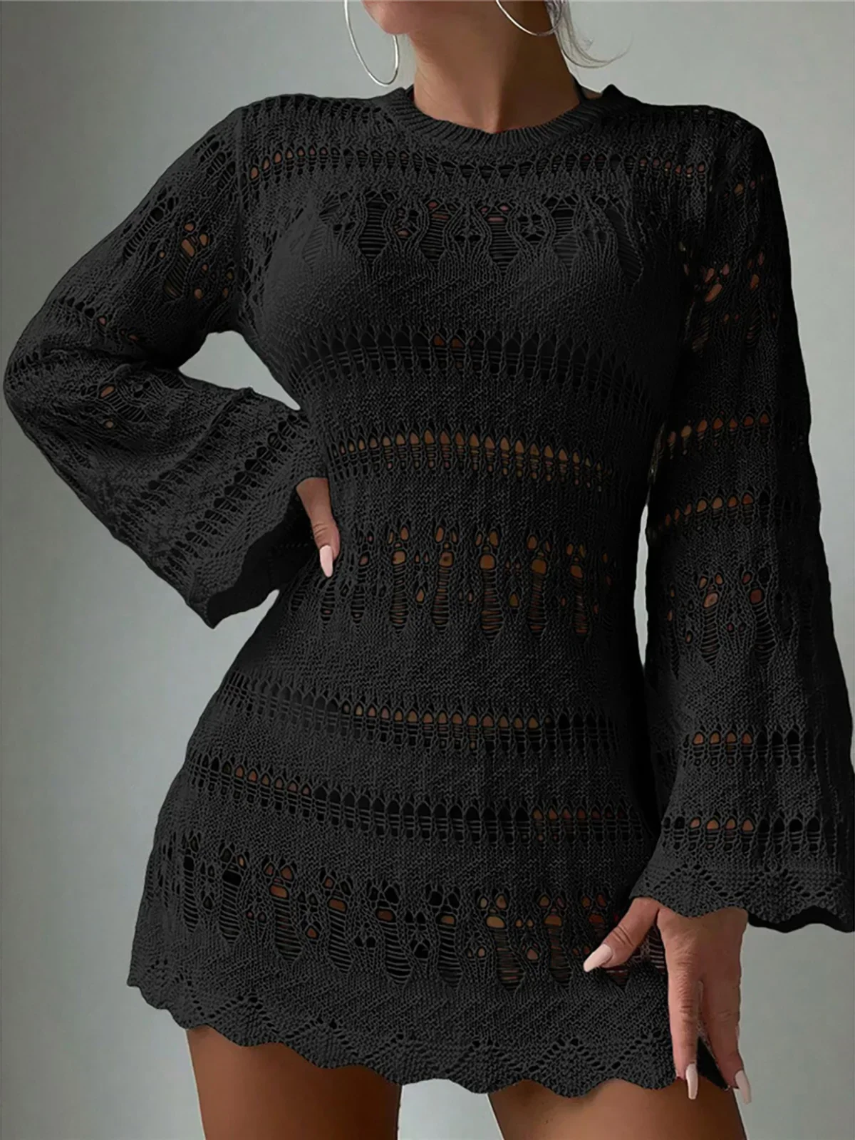 brown long sleeve floral dress Brown Floral Flutter Sleeve Maxi Dress - All Dresses