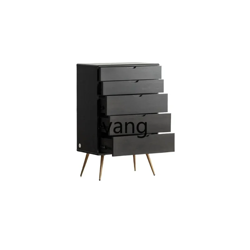 

Yjq Creme Cassis G. B Chest of Drawers Solid Wood Modern Black Storage Chest of Drawers Bedroom