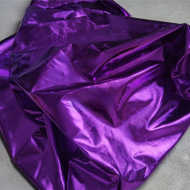 Imagem -05 - Imitação pu Tecido de Couro para Costura Faça Você Mesmo Impermeável Jaqueta Roupas Designer Tecidos de Design Criativo Roxo Escuro