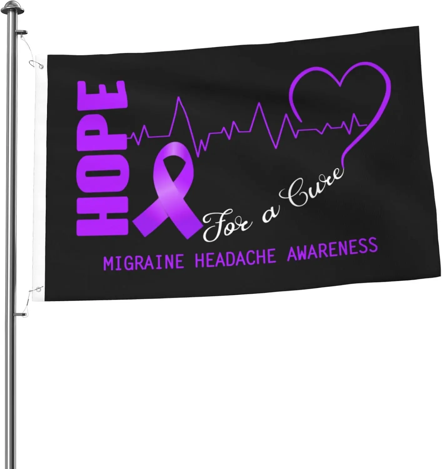 Flagicts 100% Polyester Hope For A Cure Migraine Headache Awareness Flag
