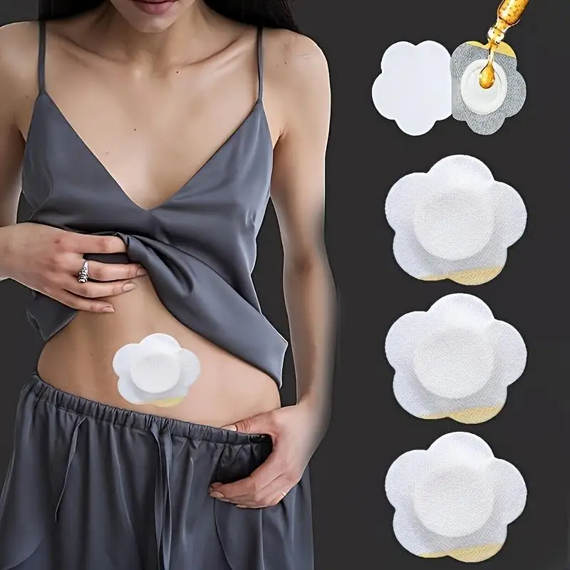

50pcs/Set Replacement Disposable Castor Oil Pack Self-Adhesive Adhesive Navel Stickers Seepage Resistant Belly Button Protectors