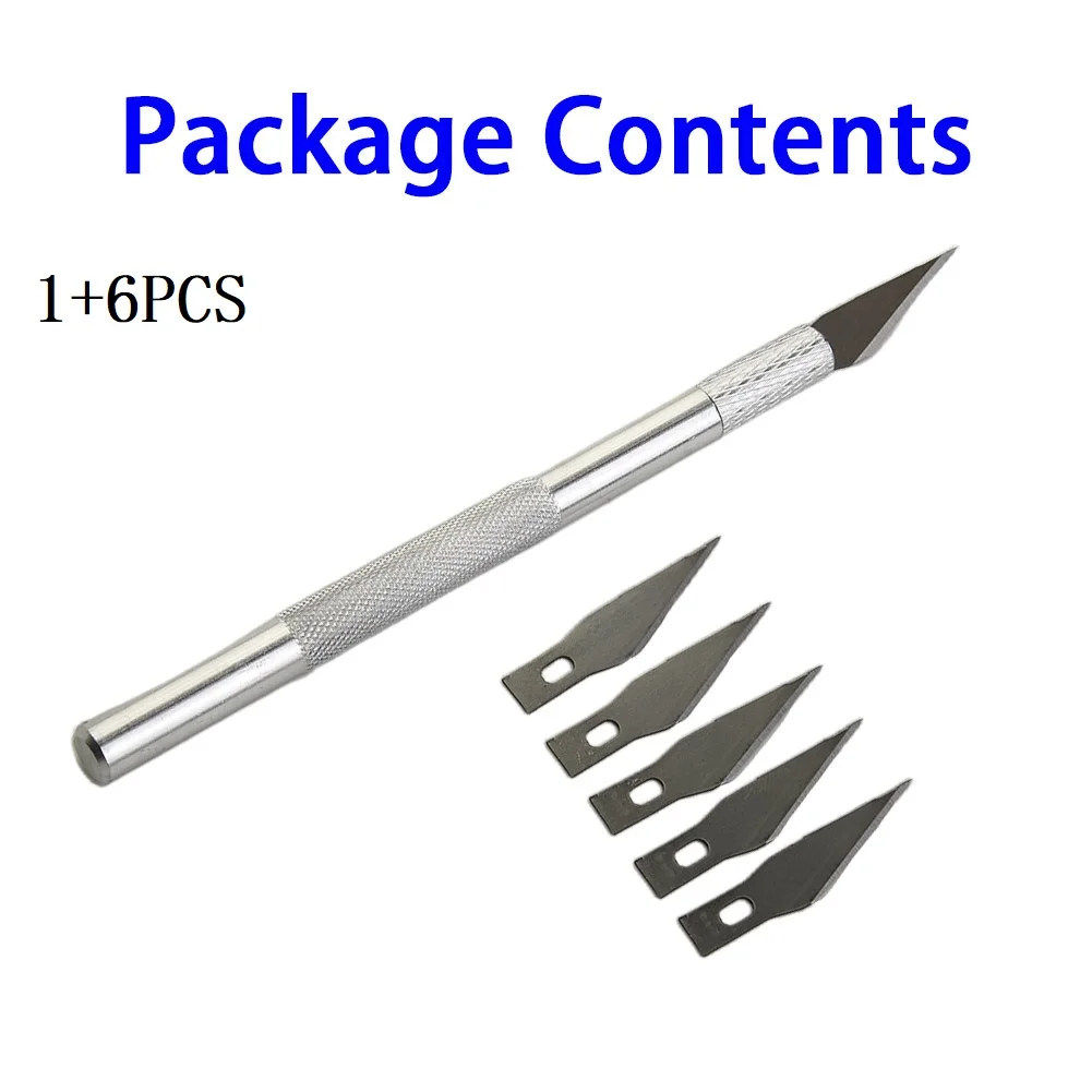 

Высококачественный нож для точной резки с нескользящей ручкой, 6 лезвий, идеально подходит для рукоделия, деревообработки и многого другого.