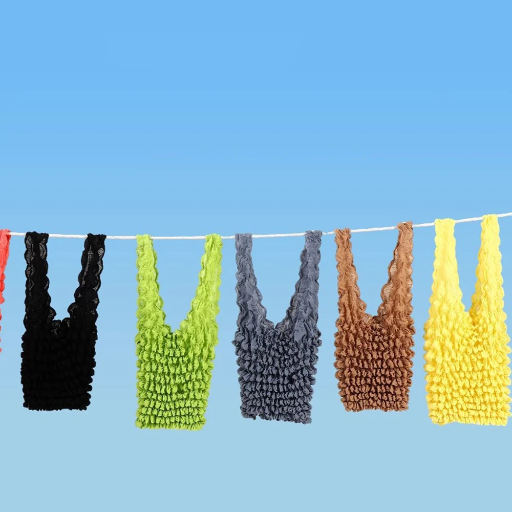 Stretch Bag Handheld Pleated Bag Pineapple Bag Expansion Bag Portable Foldable Bag Shrink Storage Bag Fold Eco Shopping Bags