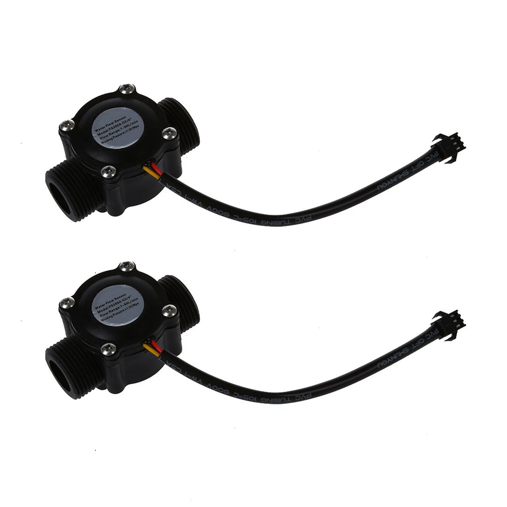 AB33-2X 1-60L/Min DC 5-24V Hall Effect Water Flow Sensor Counter Meter FS300A
