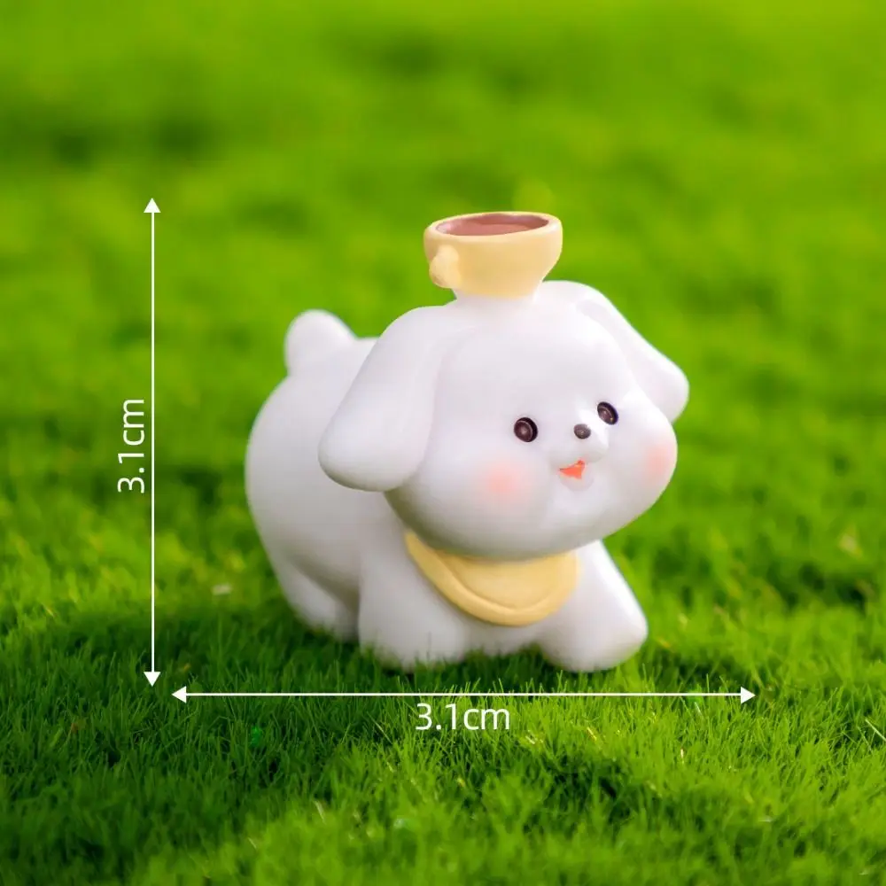 Cute DIY Doll House Dog Doll Dog Coffee Shop Gardening Animals Statue Fairy Gift Mini Animals Figurine