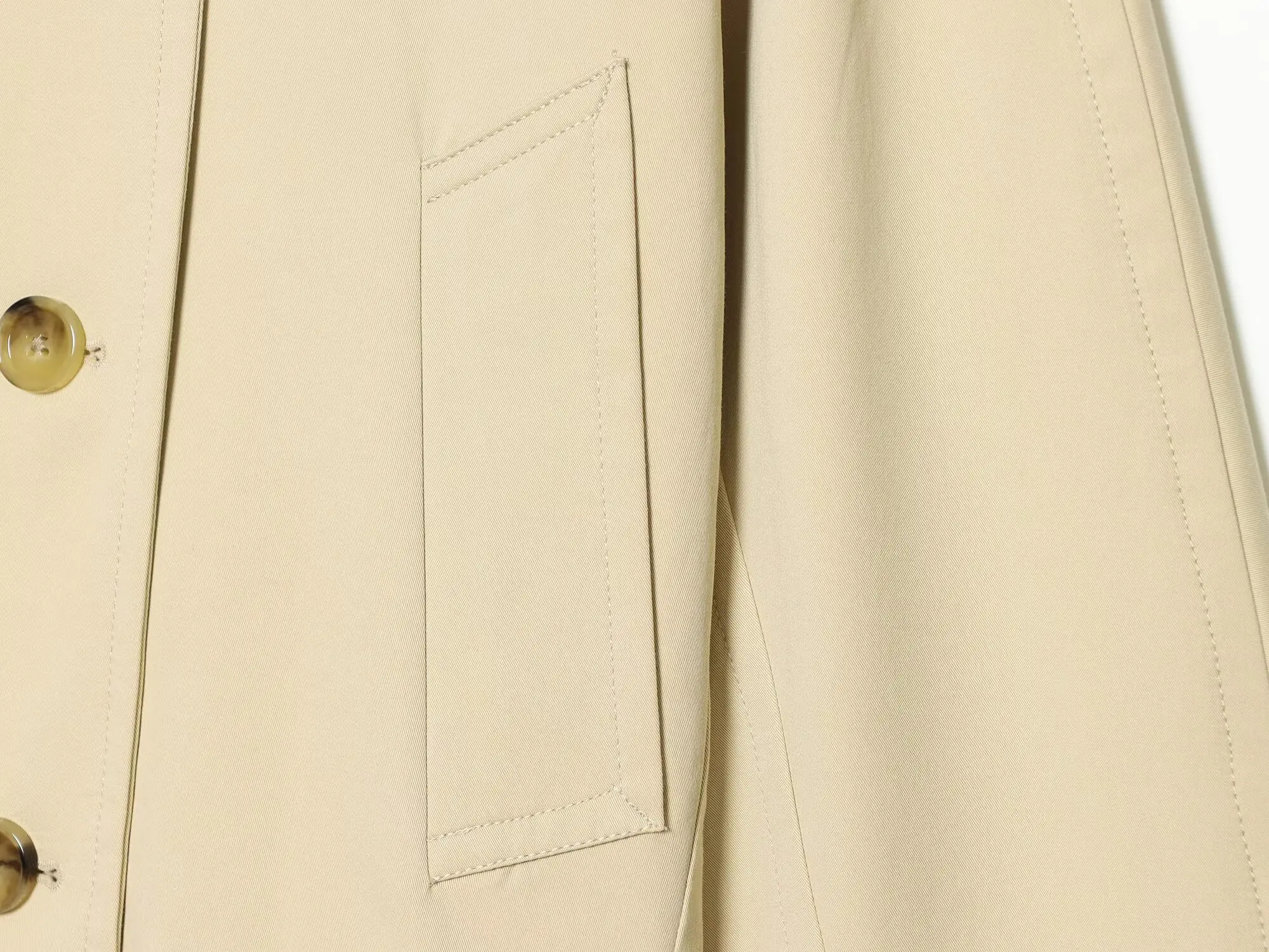 BSAY Damen-Trenchcoat im britischen Stil, kurz geschnitten, mit breitem Revers, einreihig, Knopfverschluss vorne, locker geschnitten, lange Ärmel, gefüttert, lässige Oberbekleidung – Detail 7