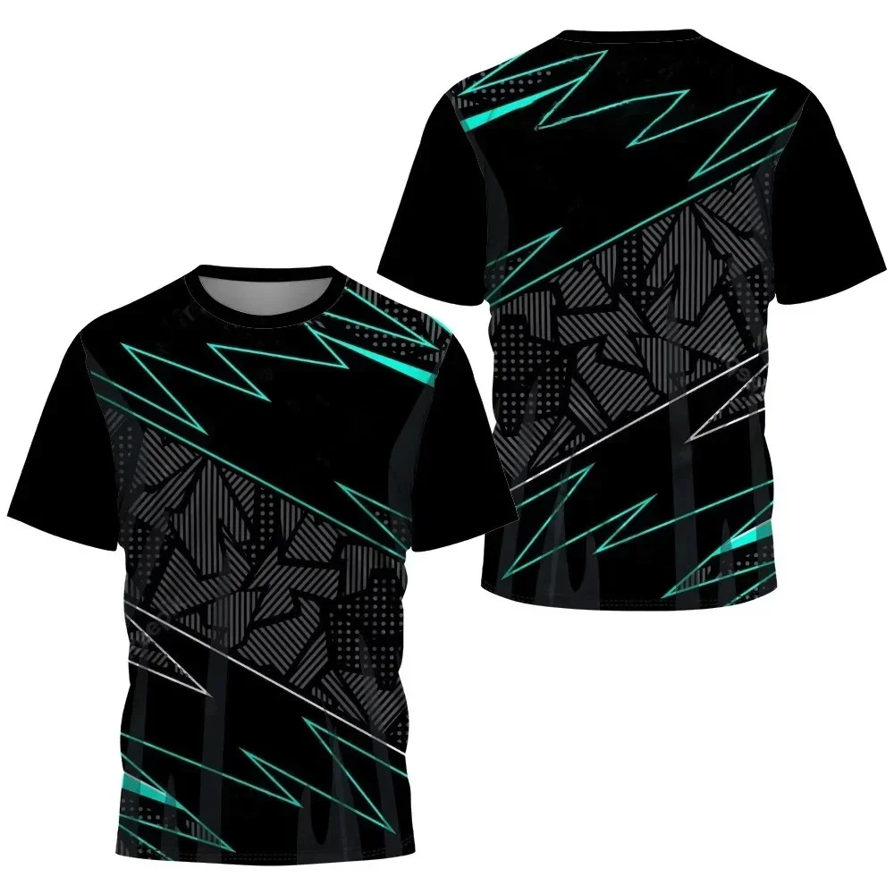 Herren T-Shirt Fitness Badminton Tennis Sportbekleidung Herren Mode Bedruckte Trainingskleidung Sommer Tägliches Lauf-Kurzarm-Shirt